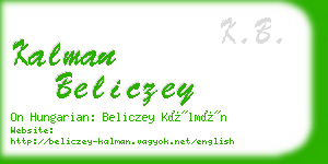 kalman beliczey business card